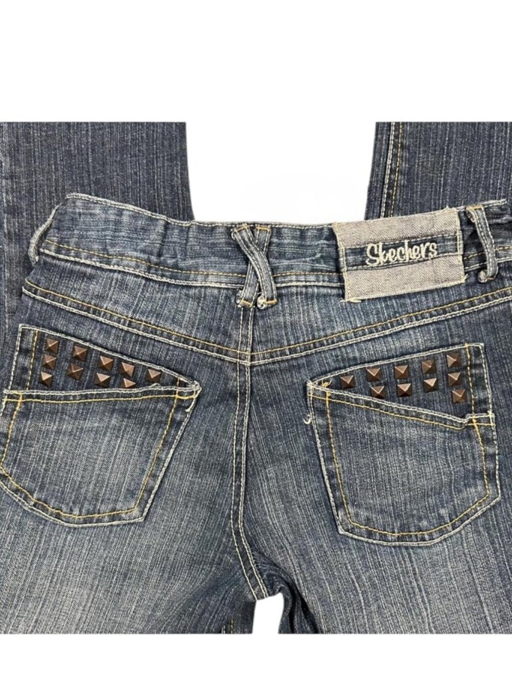 Y2K Studded Pocket Skinny Jeans 00 Dark Wash